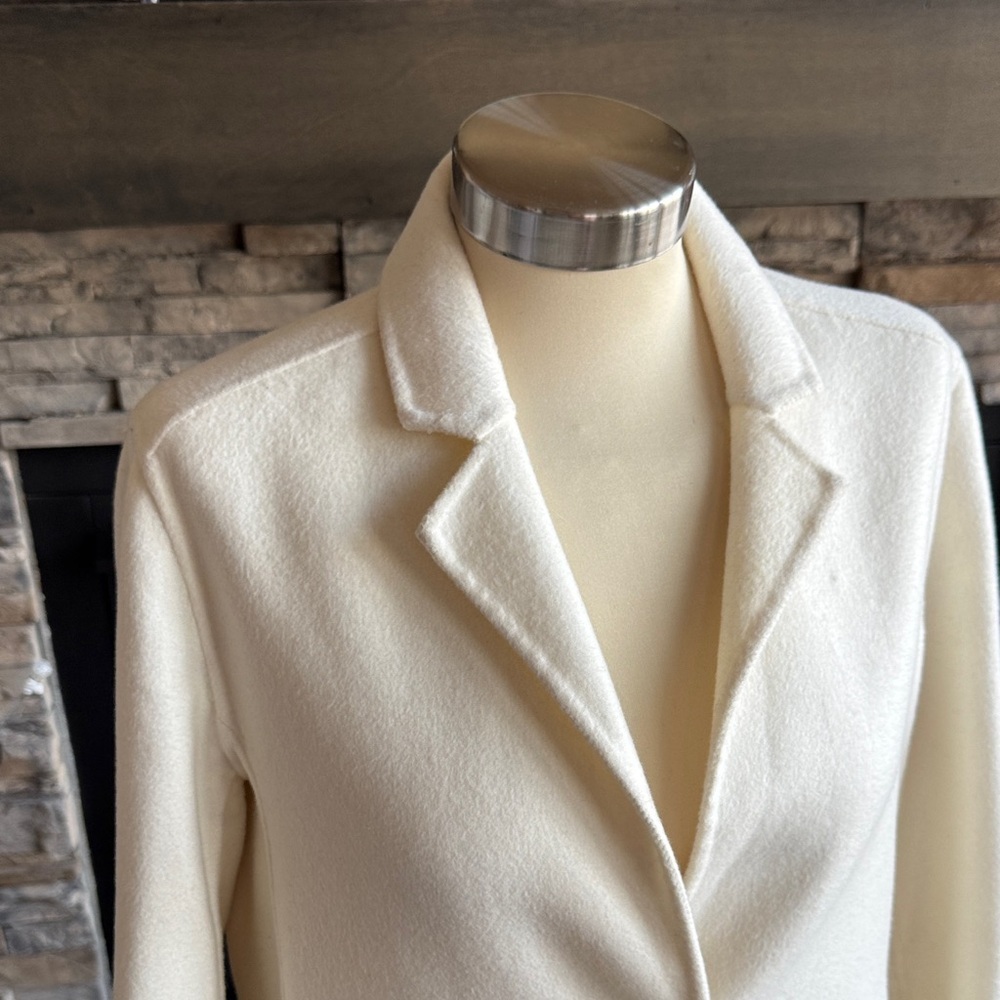 GAP Women's Cream Wool Trench Coat - Picture 13 of 13